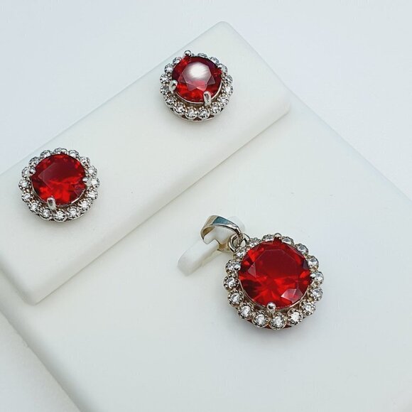 "925 Sterling Silver Cubic Zircon Jewelry Set, UU1P7A7035 - Picture 7 of 9